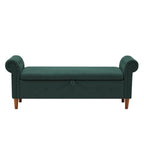 Panca Poggiapiedi con Braccioli Arrotolati e Contenitore, Grigio Scuro / Verde / Blu Scuro / Giallo / Beige, Singola