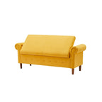 Panca Poggiapiedi con Braccioli Arrotolati e Contenitore, Grigio Scuro / Verde / Blu Scuro / Giallo / Beige, Singola