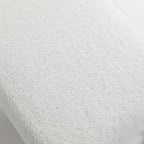 Poggiapiedi/Ottoman in tessuto di velluto bianco a righe con gambe in legno, 1 persona