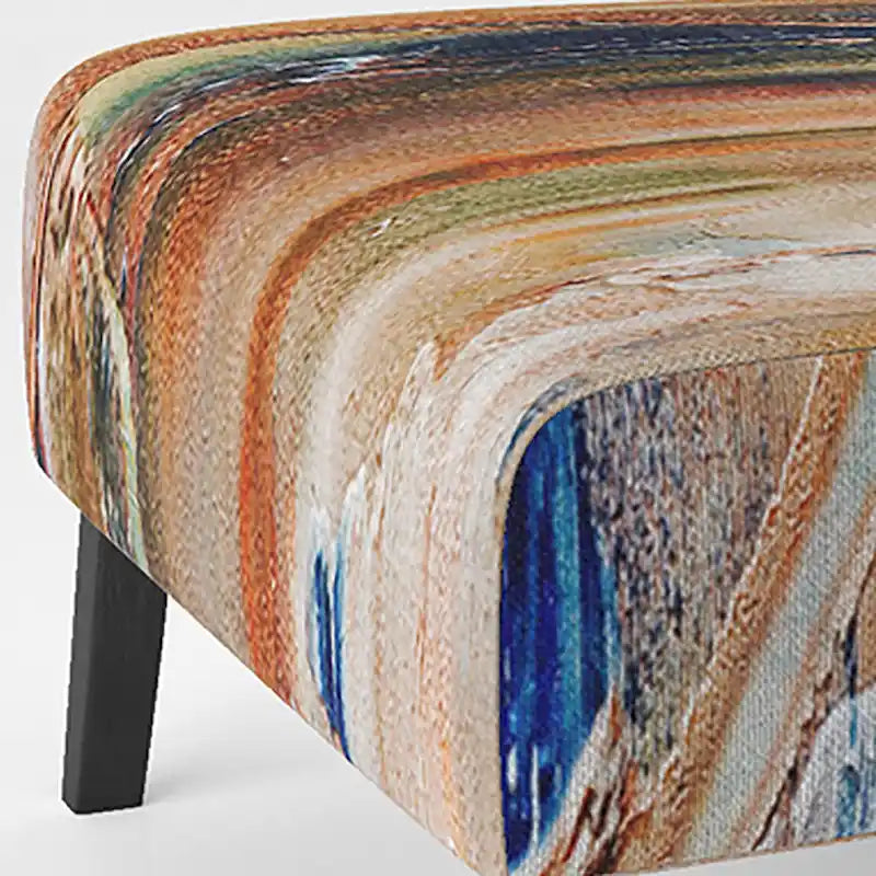 Poltrona con Stampa Astratta Multicolore – Stile Laterale / Slipper / con Braccioli, 1 Posto
