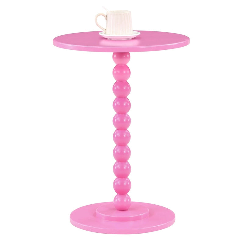 Tavolino rotondo con fuso blu schiuma di mare / bianco / rosa – 1 persona