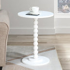 Tavolino rotondo con fuso blu schiuma di mare / bianco / rosa – 1 persona