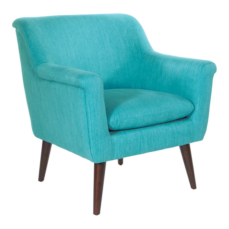 Poltrona d'accento, bracciolo arrotolato, seduta singola – Carbone / Turchese / Rosso / Grano / Blu