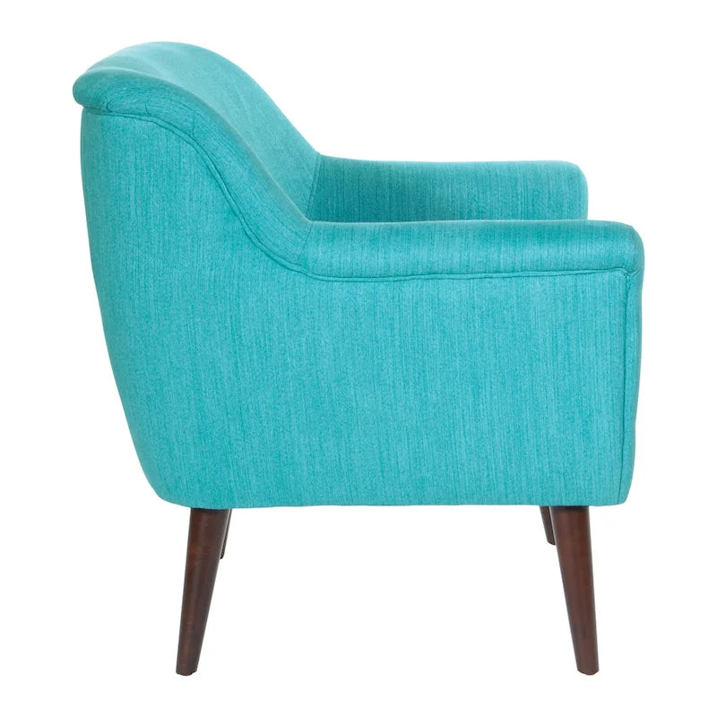 Poltrona d'accento, bracciolo arrotolato, seduta singola – Carbone / Turchese / Rosso / Grano / Blu