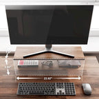 Scrivania angolare a L marrone rustico con supporto per monitor, reversibile, 1-2 persone
