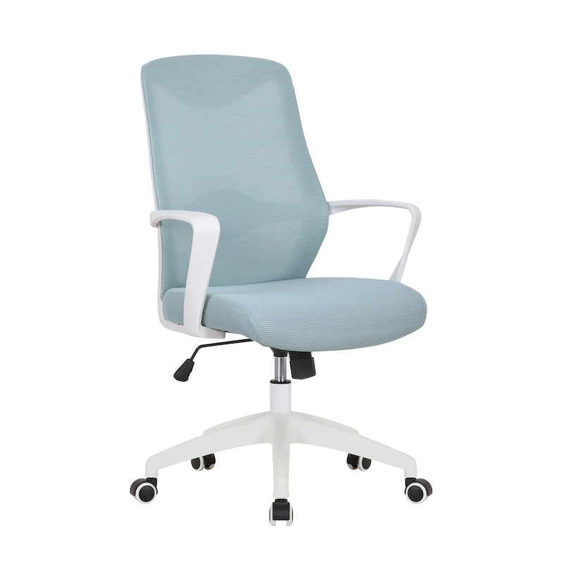 Sedia da ufficio girevole con schienale in rete regolabile in altezza – rosa / bianco / blu / nero, 1 persona