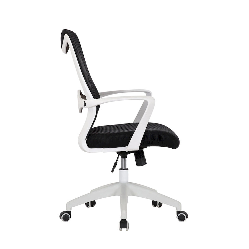 Sedia da ufficio girevole con schienale in rete regolabile in altezza – rosa / bianco / blu / nero, 1 persona