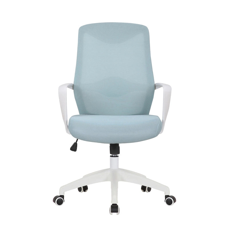 Sedia da ufficio girevole con schienale in rete regolabile in altezza – rosa / bianco / blu / nero, 1 persona