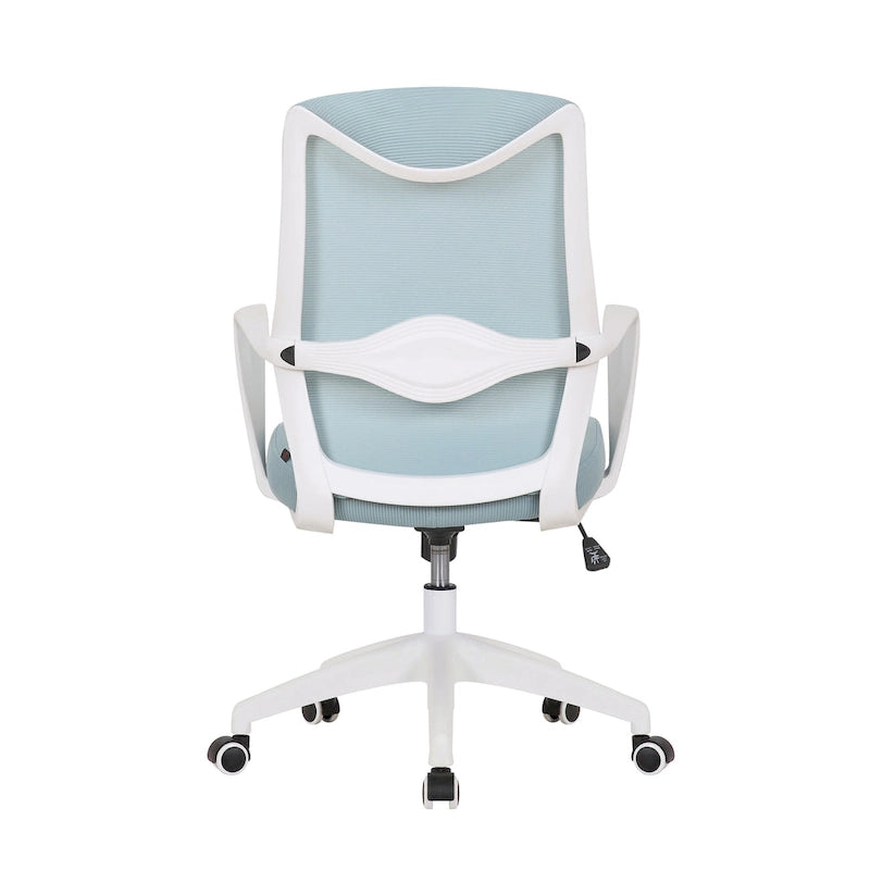 Sedia da ufficio girevole con schienale in rete regolabile in altezza – rosa / bianco / blu / nero, 1 persona