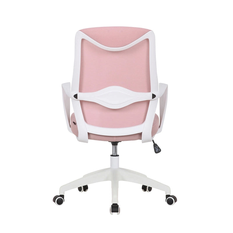 Sedia da ufficio girevole con schienale in rete regolabile in altezza – rosa / bianco / blu / nero, 1 persona