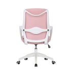 Sedia da ufficio girevole con schienale in rete regolabile in altezza – rosa / bianco / blu / nero, 1 persona
