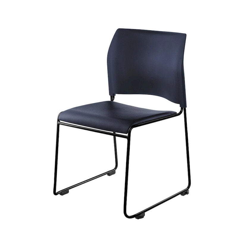 Tavolo da formazione ribaltabile blu/nero e nero con 2 sedie impilabili