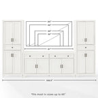 Set TV 3 Pezzi Bianco Effetto Invecchiato – Adatto a TV fino a 65"