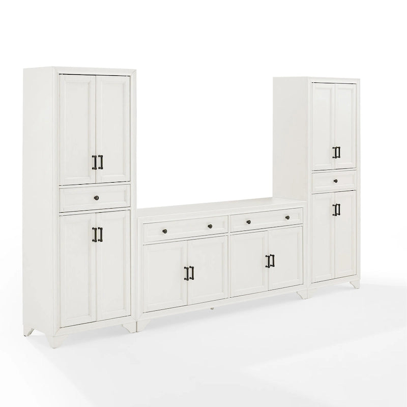 Set TV 3 Pezzi Bianco Effetto Invecchiato – Adatto a TV fino a 65"