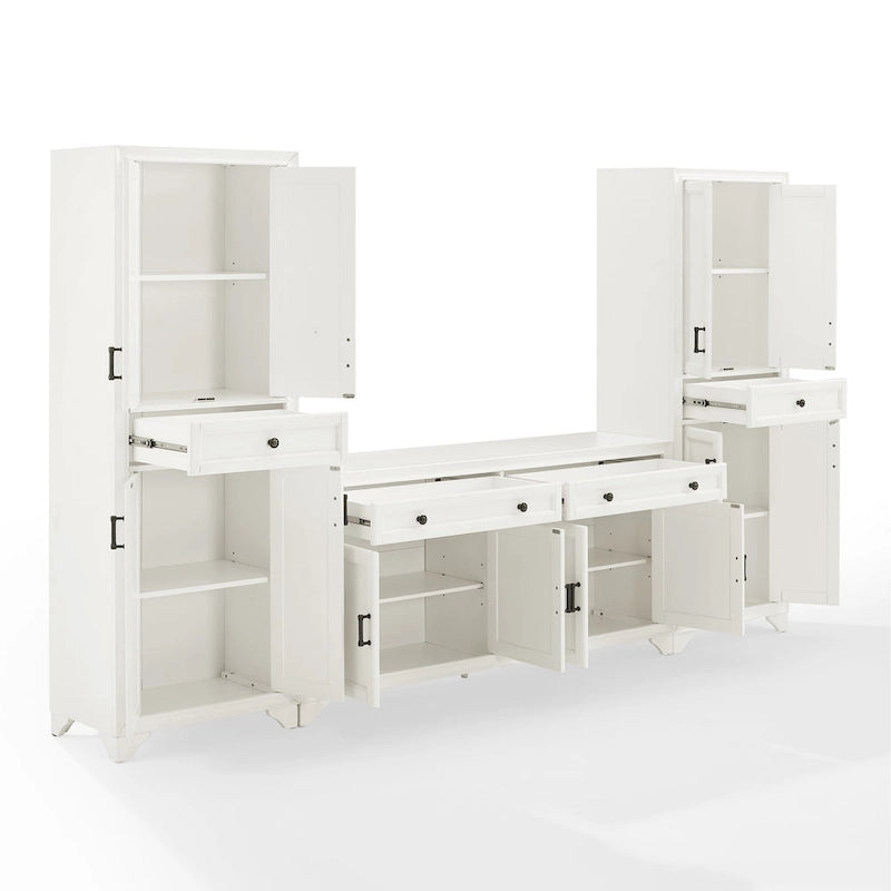 Set TV 3 Pezzi Bianco Effetto Invecchiato – Adatto a TV fino a 65"