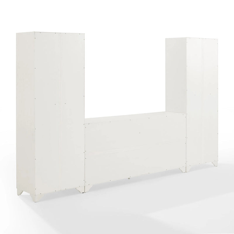 Set TV 3 Pezzi Bianco Effetto Invecchiato – Adatto a TV fino a 65"