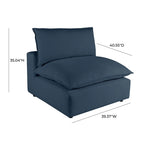 Poltrona modulare senza braccioli – Ardesia / Perla / Naturale / Blu Navy / Ruggine – Seduta singola