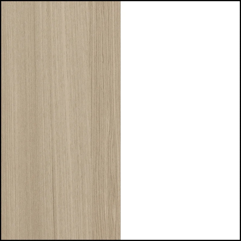Credenza marrone/beige a 2 cassetti con ante – 1 persona