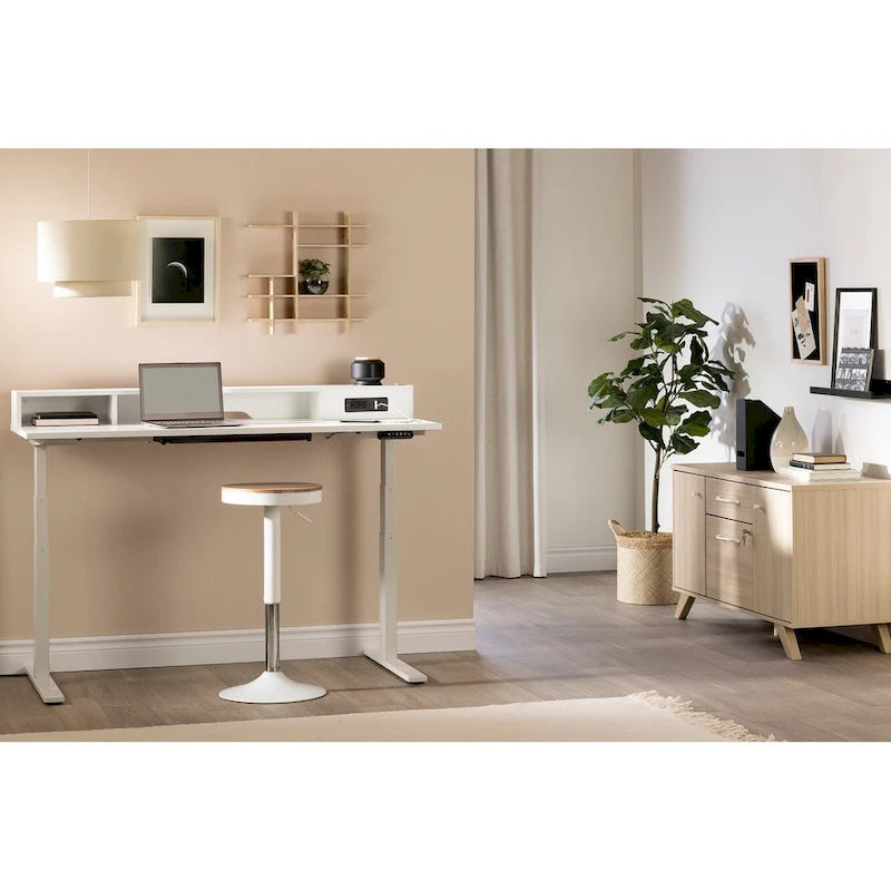 Credenza marrone/beige a 2 cassetti con ante – 1 persona
