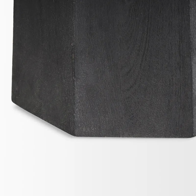 Tavolo da Ingresso Esagonale in Legno Massello Marrone Scuro, Singolo