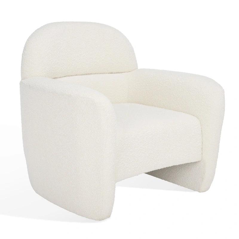 Poltrona d'accento singola in Boucle avorio
