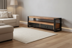 Mobile TV marrone in legno massello con 2 cassetti