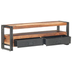 Mobile TV marrone in legno massello con 2 cassetti