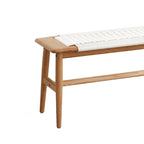Panca in legno di quercia naturale dal design intrecciato, panca da letto, panca da ingresso, per sala da pranzo, camera da letto, bagno