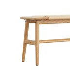Panca in legno di quercia naturale dal design intrecciato, panca da letto, panca da ingresso, per sala da pranzo, camera da letto, bagno