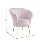Poltrona a botte in velluto con schienale smerlato – Rosa / Grigio / Verde / Viola / Blu – Gambe dorate – 1 posto