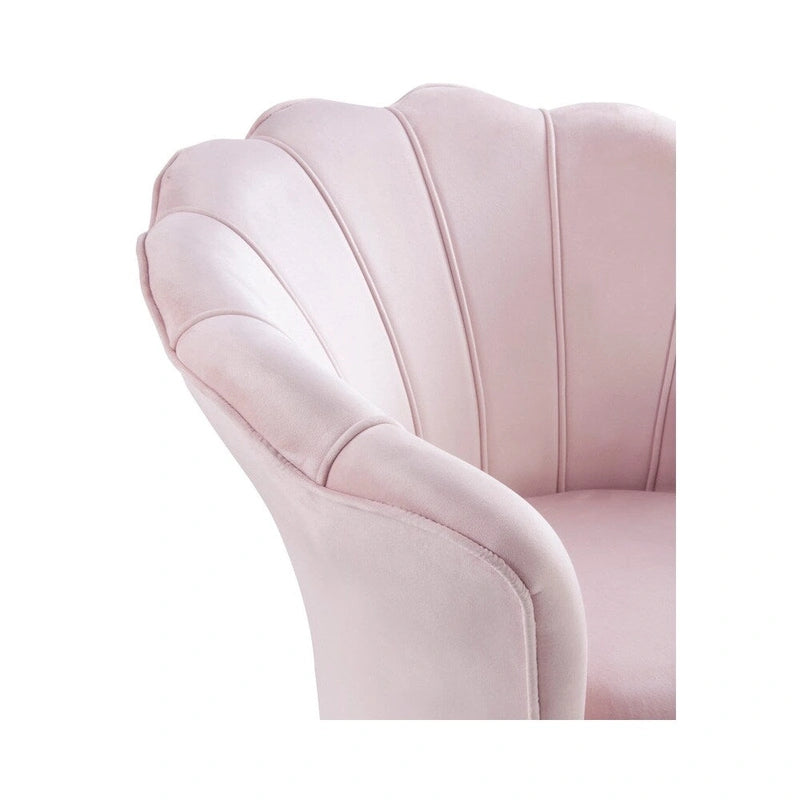 Poltrona a botte in velluto con schienale smerlato – Rosa / Grigio / Verde / Viola / Blu – Gambe dorate – 1 posto
