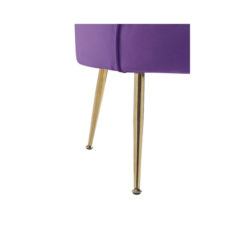 Poltrona a botte in velluto con schienale smerlato – Rosa / Grigio / Verde / Viola / Blu – Gambe dorate – 1 posto