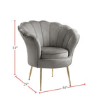 Poltrona a botte in velluto con schienale smerlato – Rosa / Grigio / Verde / Viola / Blu – Gambe dorate – 1 posto