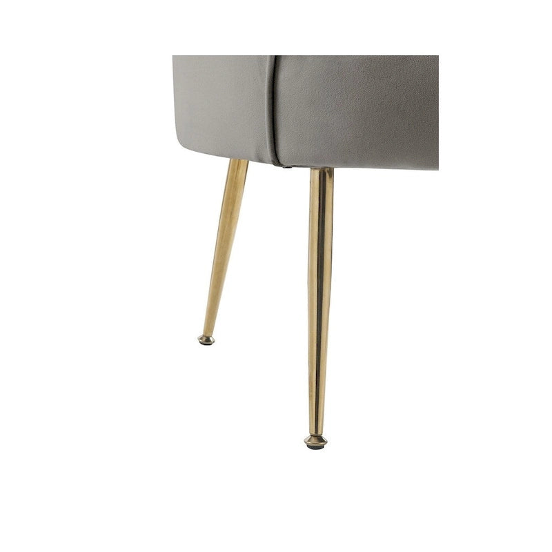 Poltrona a botte in velluto con schienale smerlato – Rosa / Grigio / Verde / Viola / Blu – Gambe dorate – 1 posto