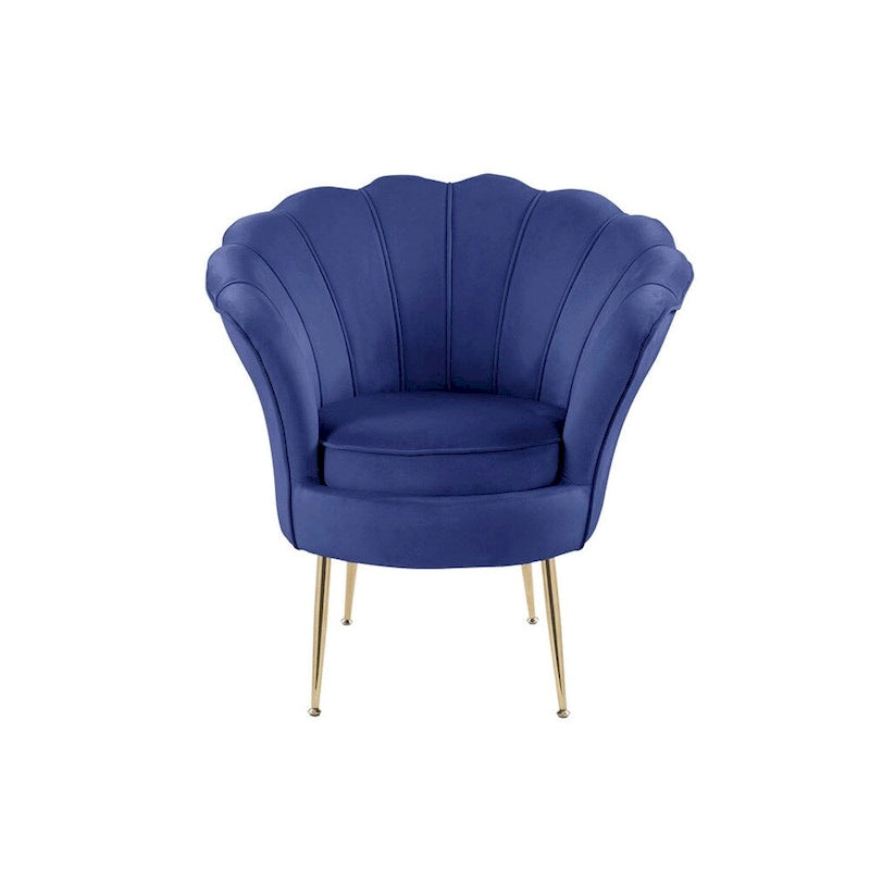 Poltrona a botte in velluto con schienale smerlato – Rosa / Grigio / Verde / Viola / Blu – Gambe dorate – 1 posto