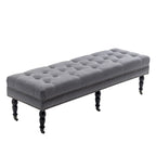 Panca d'accento in tessuto grigio scuro/beige con ruote, 1 posto