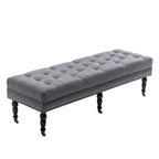 Panca d'accento in tessuto grigio scuro/beige con ruote, 1 posto