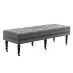 Panca d'accento in tessuto grigio scuro/beige con ruote, 1 posto