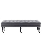 Panca d'accento in tessuto grigio scuro/beige con ruote, 1 posto