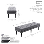 Panca d'accento in tessuto grigio scuro/beige con ruote, 1 posto