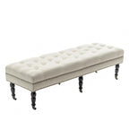 Panca d'accento in tessuto grigio scuro/beige con ruote, 1 posto