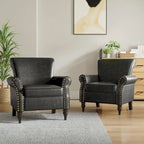 Poltrona accent in similpelle nera/marrone/grigia – Set da 2