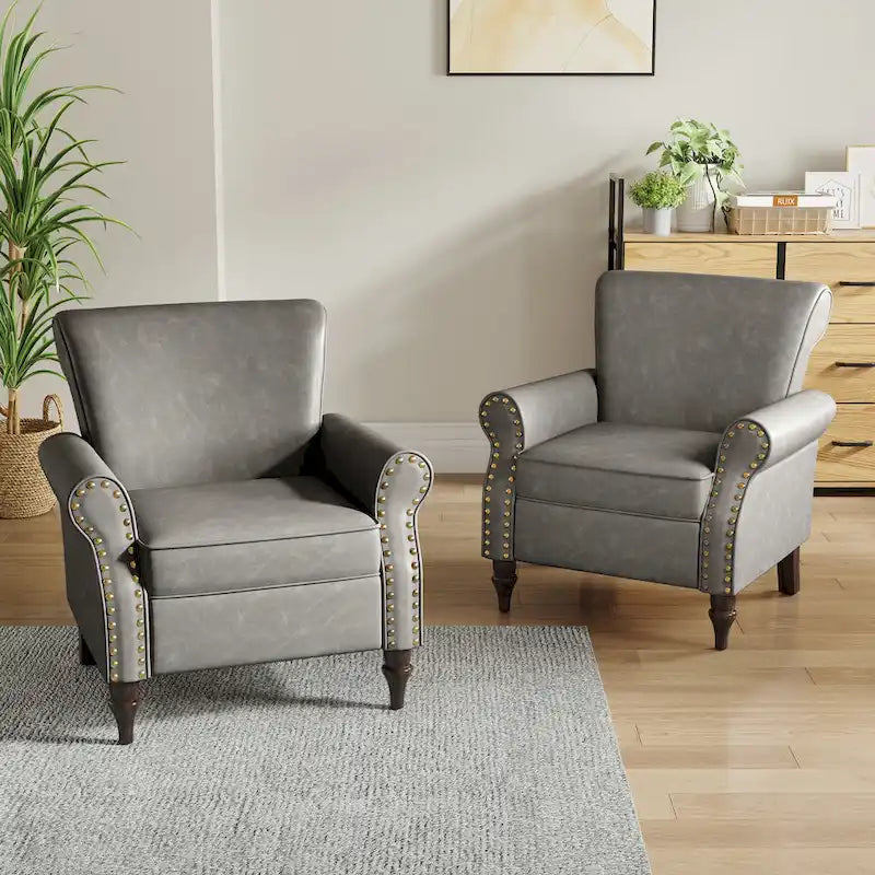 Poltrona accent in similpelle nera/marrone/grigia – Set da 2