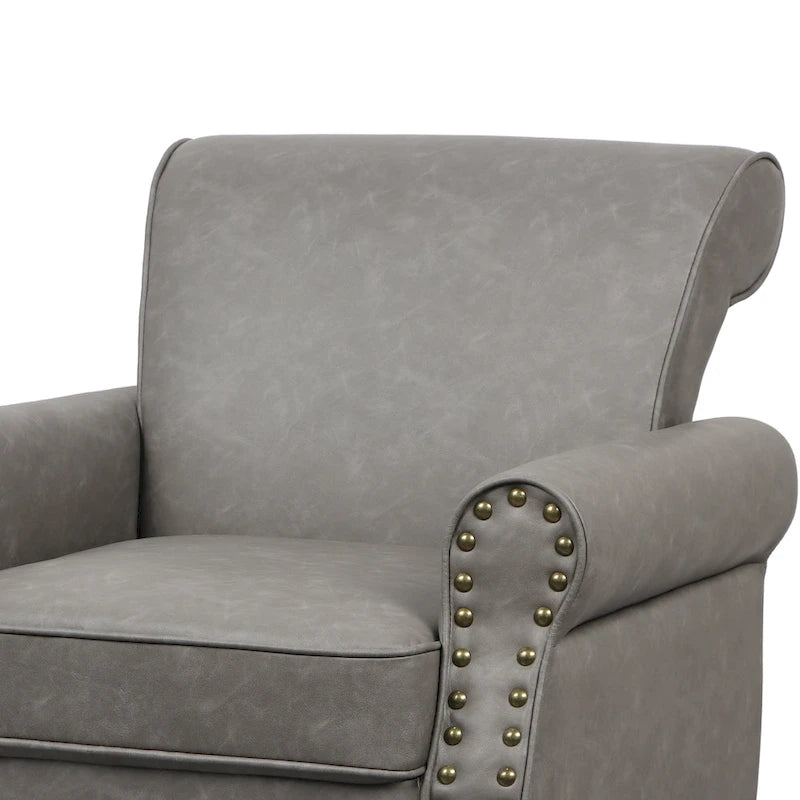 Poltrona accent in similpelle nera/marrone/grigia – Set da 2