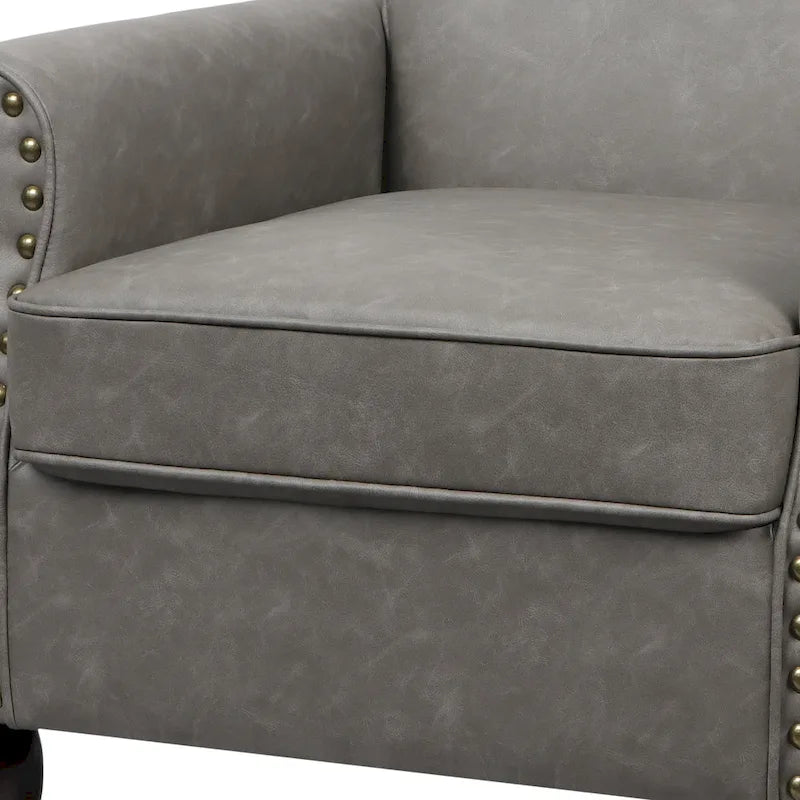Poltrona accent in similpelle nera/marrone/grigia – Set da 2