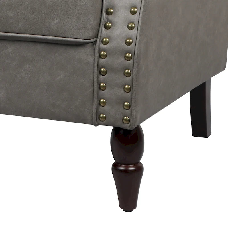 Poltrona accent in similpelle nera/marrone/grigia – Set da 2
