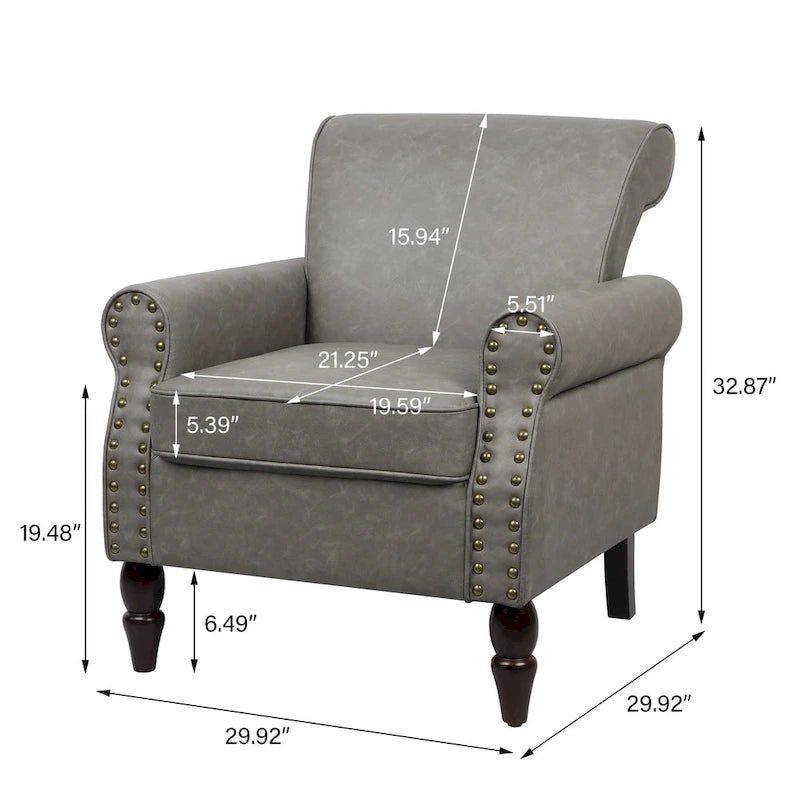 Poltrona accent in similpelle nera/marrone/grigia – Set da 2