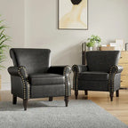 Poltrona accent in similpelle nera/marrone/grigia – Set da 2