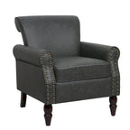 Poltrona accent in similpelle nera/marrone/grigia – Set da 2