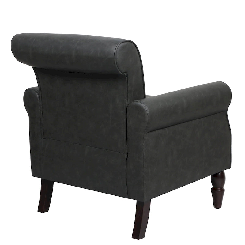 Poltrona accent in similpelle nera/marrone/grigia – Set da 2